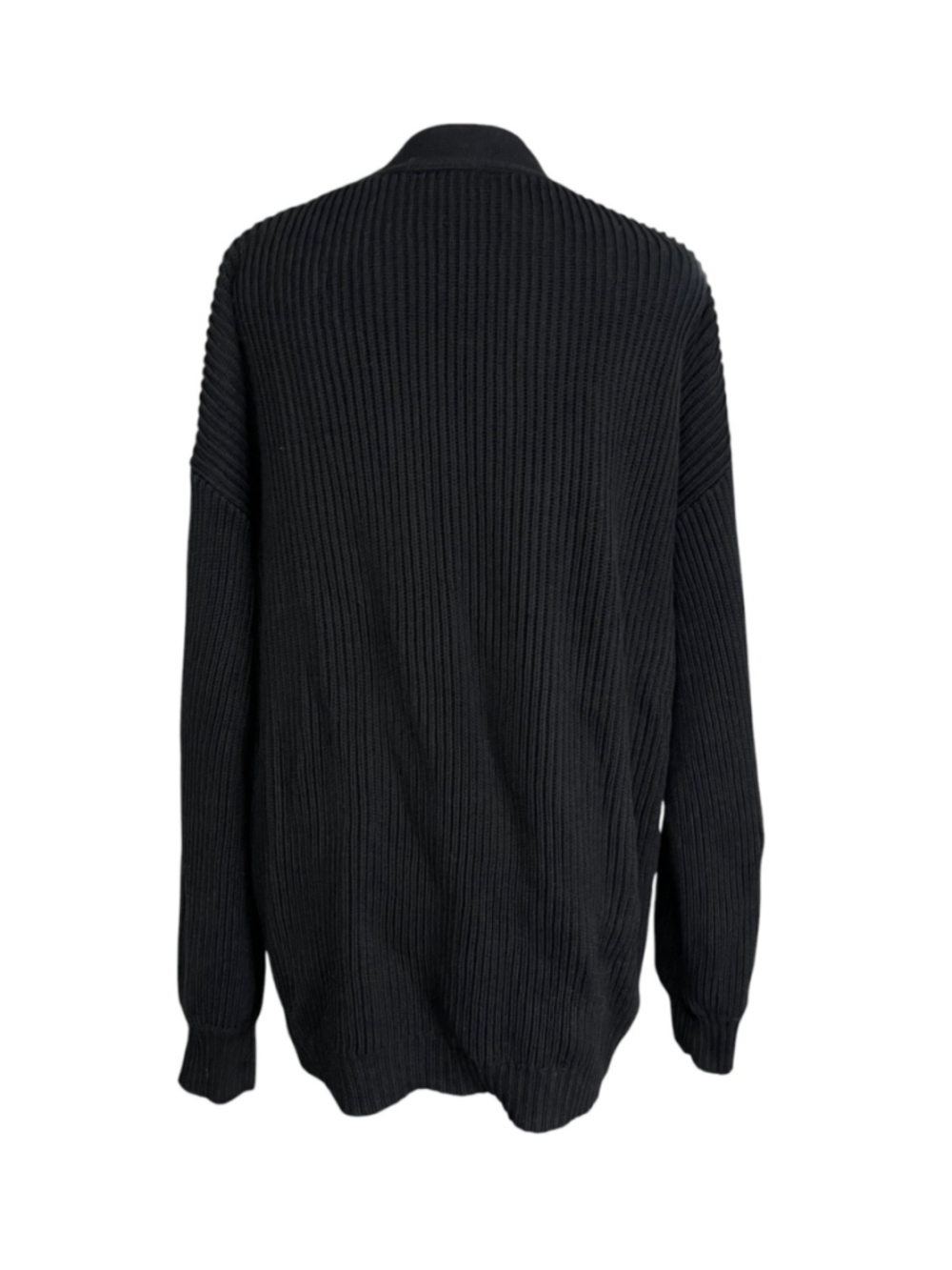 Quince Black Chunky Knit Oversize Open Cardigan Size Medium - Picture 4 of 6